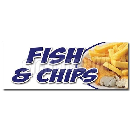 FISH & CHIPS DECAL Sticker Cod Haddock White Deep Fried Chips Takeaway